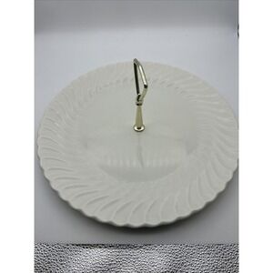 Vintage Sheffield bone white serving tray USA